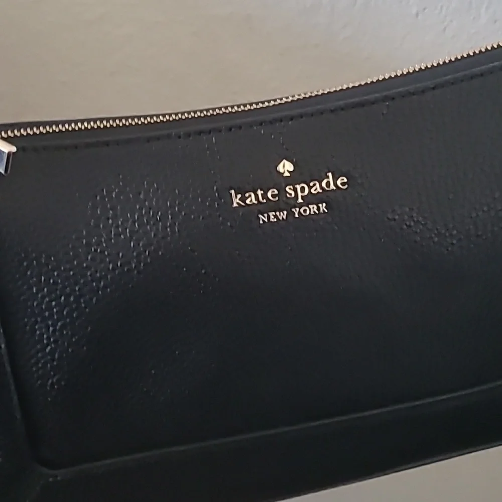 Kate Spade Black Structured Shoulder Bag with Gold Accent